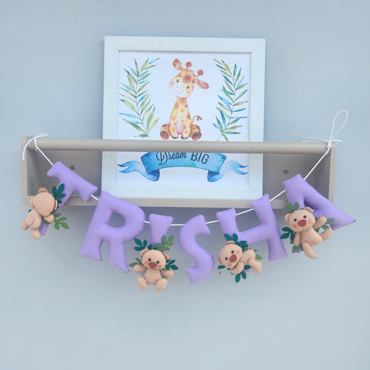 TEDDY THEME FELT NAME GARLAND