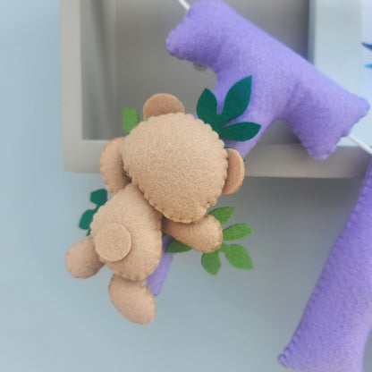 TEDDY THEME FELT NAME GARLAND