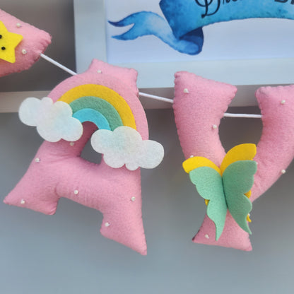 UNICORN THEME FELT NAME GARLAND