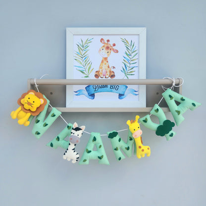 SAFARI THEME FELT NAME GARLAND