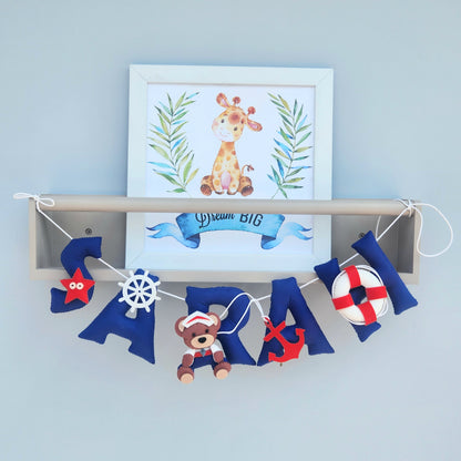 NAUTICAL THEME FELT NAME GARLAND