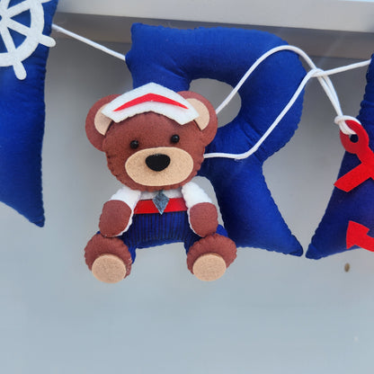 NAUTICAL THEME FELT NAME GARLAND