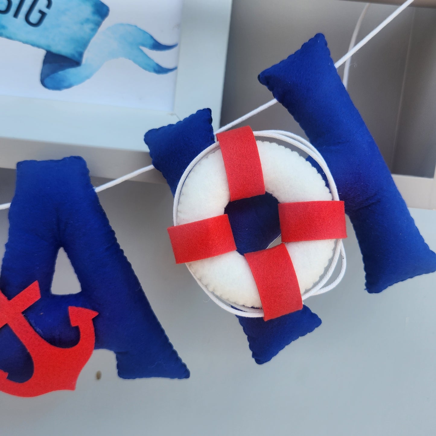 NAUTICAL THEME FELT NAME GARLAND