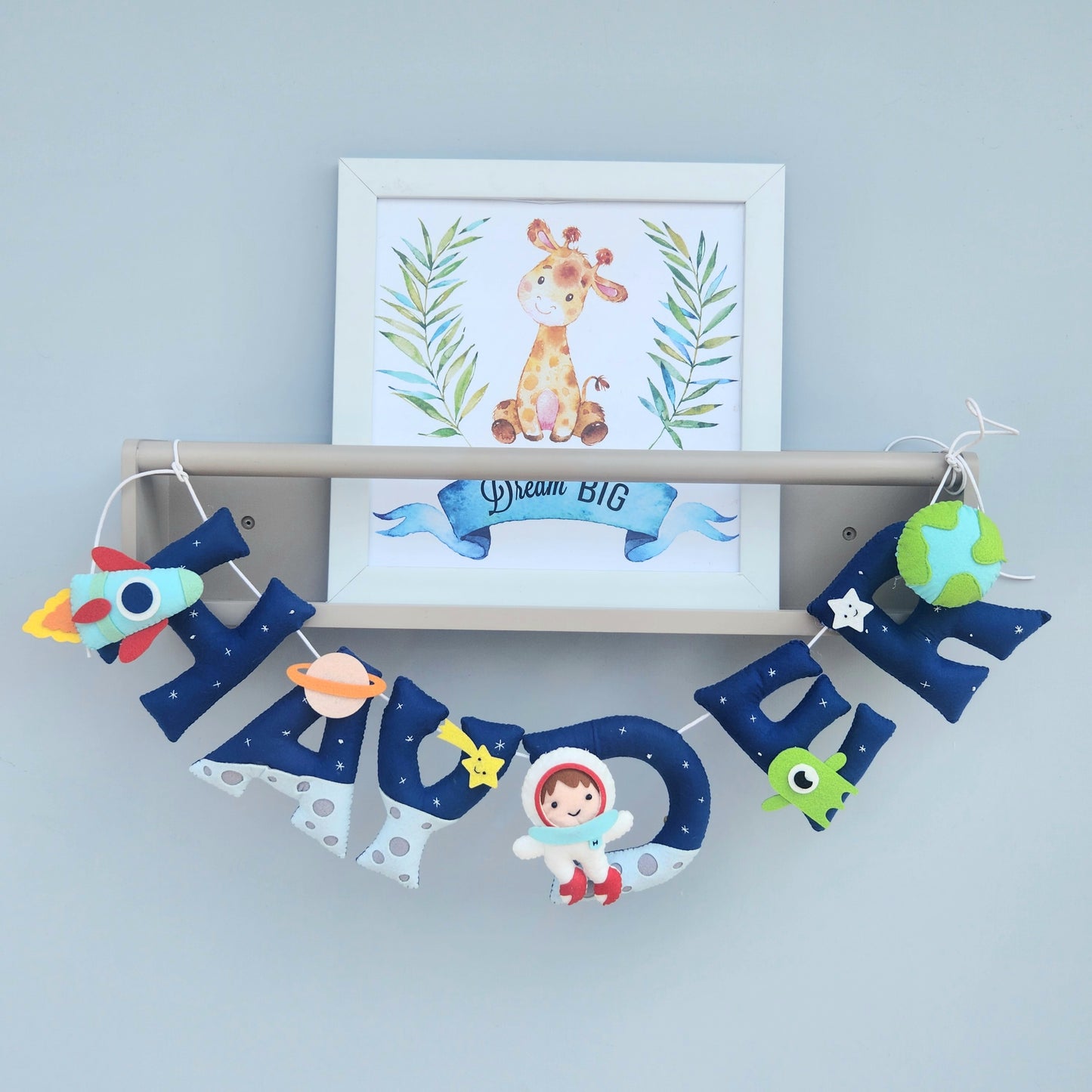 SPACE THEME FELT NAME GARLAND