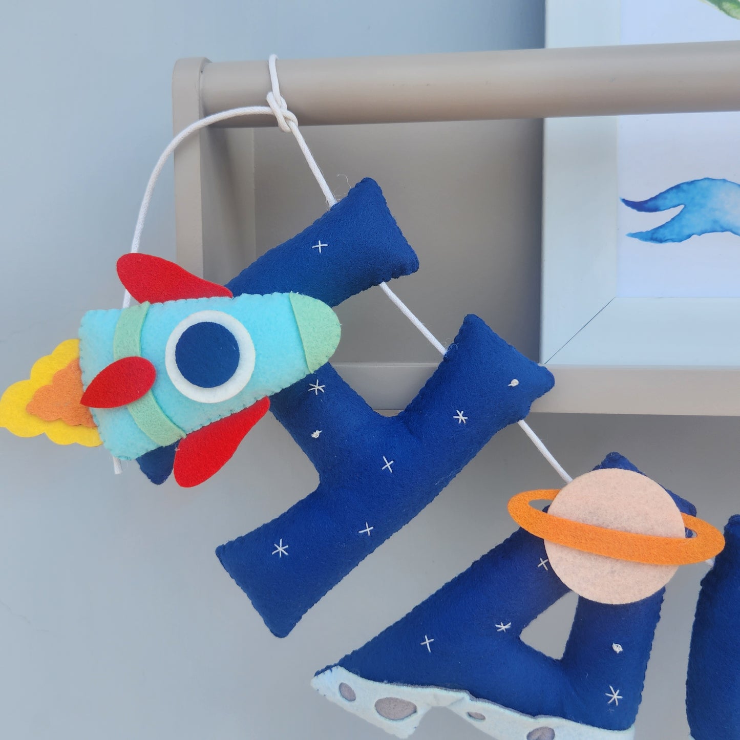 SPACE THEME FELT NAME GARLAND