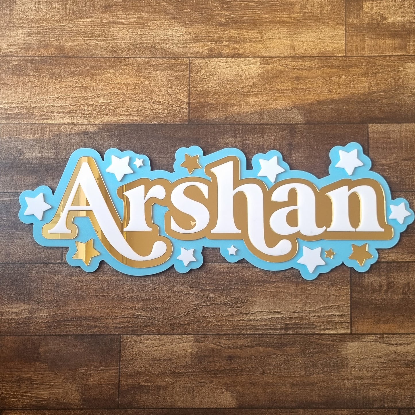 3 LAYER NAME PLAQUES WITH STARS