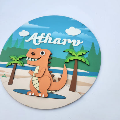 DINOSAUR THEME NAME SIGN