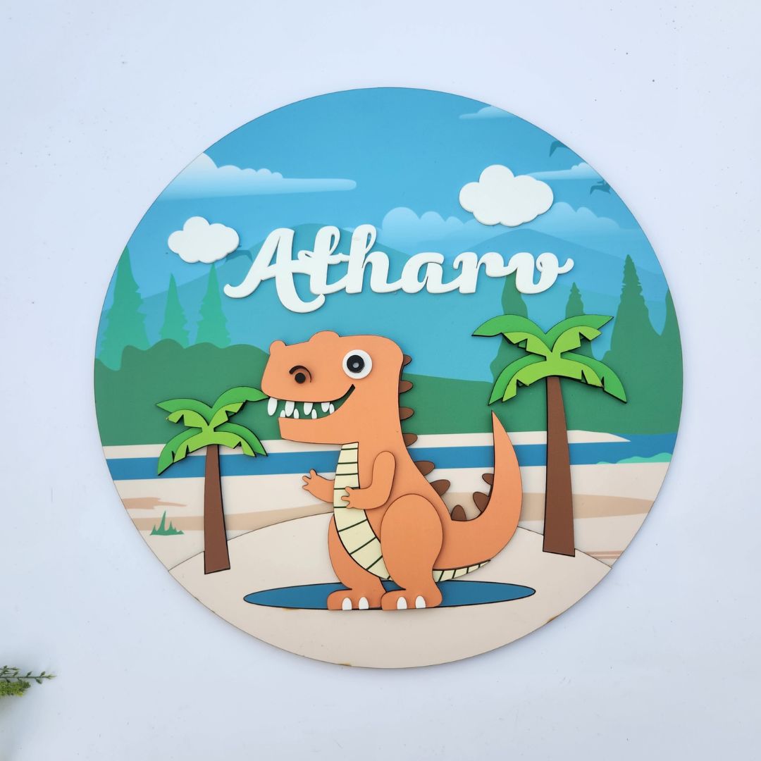 DINOSAUR THEME NAME SIGN