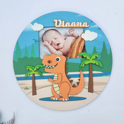 DINOSAUR THEME NAME SIGN WITH PHOTO