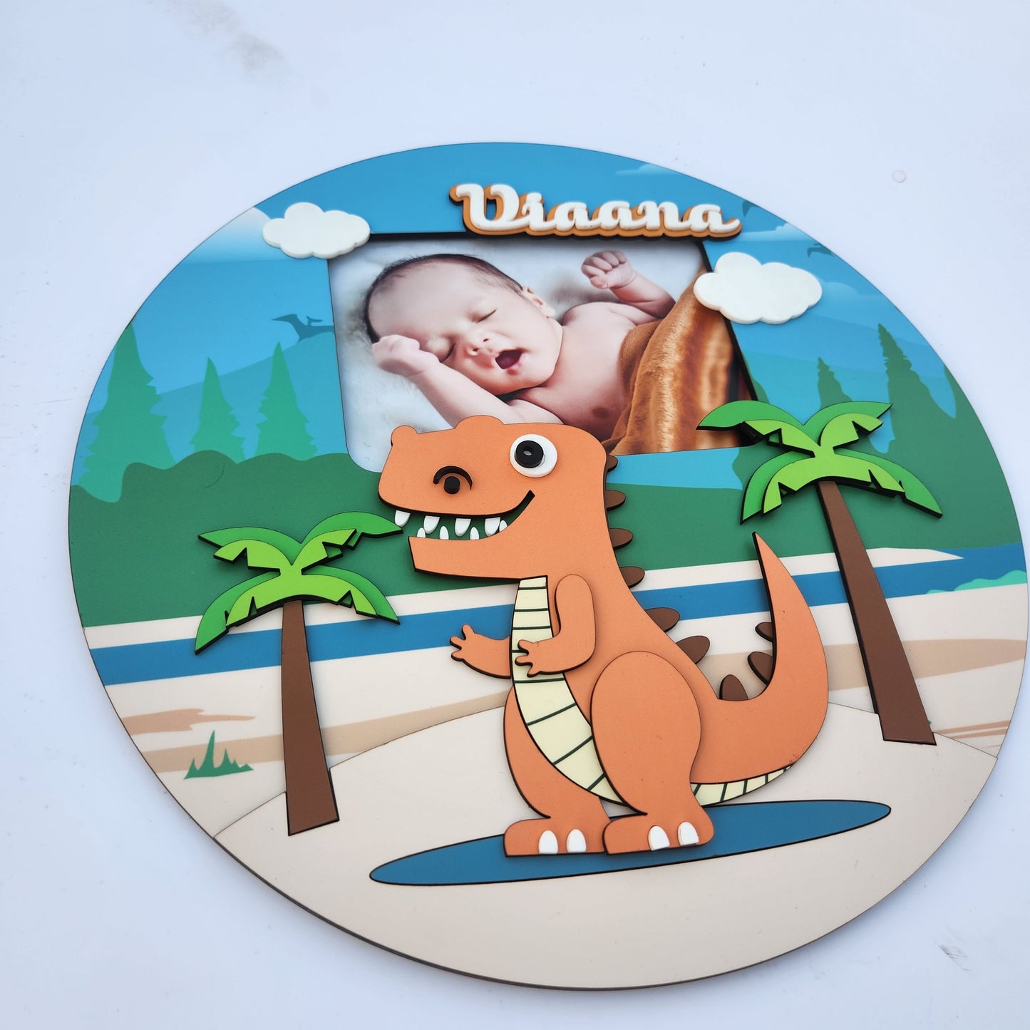 DINOSAUR THEME NAME SIGN WITH PHOTO