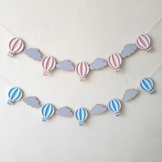 HOT AIR BALLOON WOODEN GARLAND