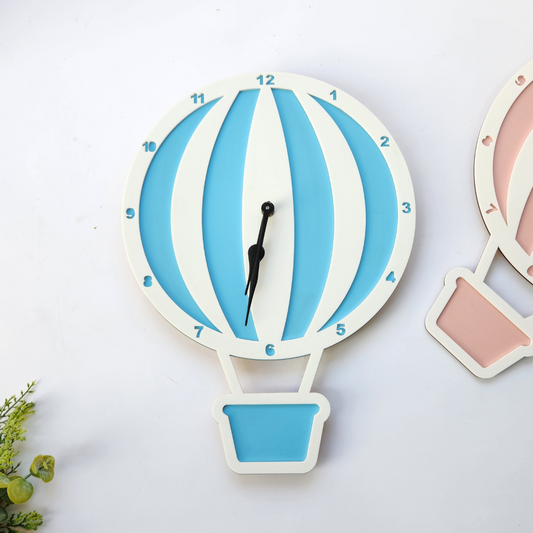 HOT AIR BALLOON CLOCK- BLUE