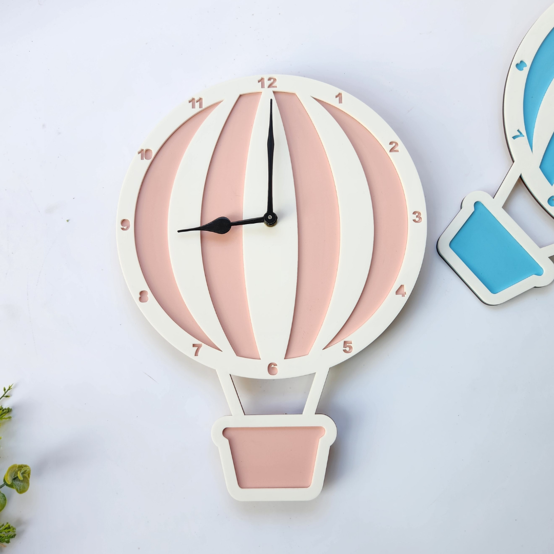 HOT AIR BALLOON CLOCK- PINK